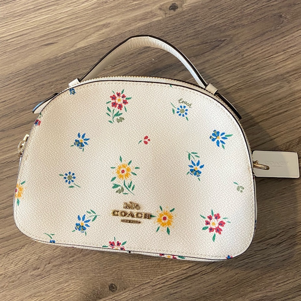 Coach Cream Floral Dome Satchel